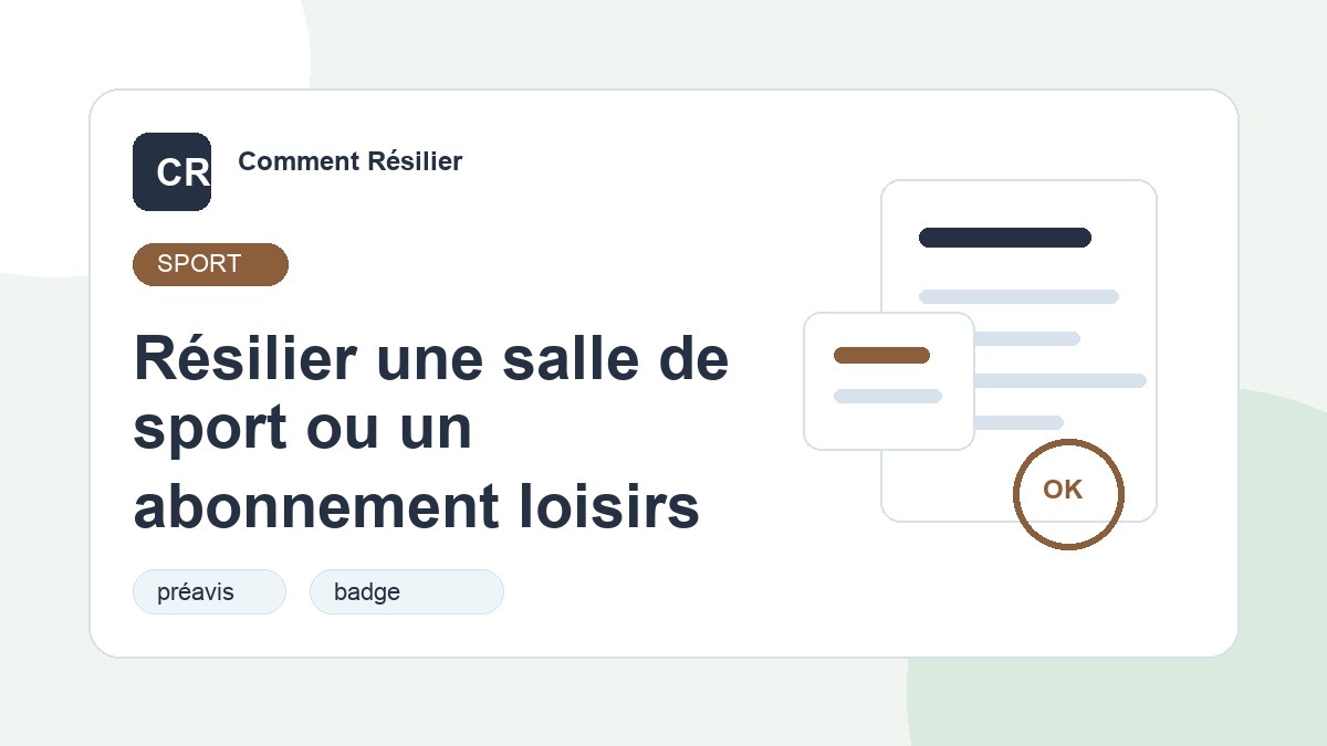 Illustration du guide : Résilier une salle de sport ou un abonnement loisirs